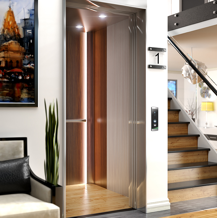 Example of OTIS interior design; finishes depend on the selected platform